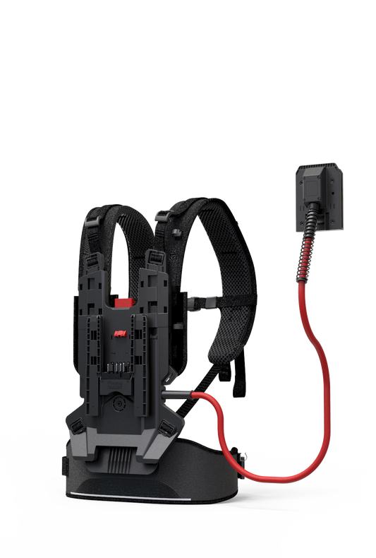 Commercial-grade backpack battery harness